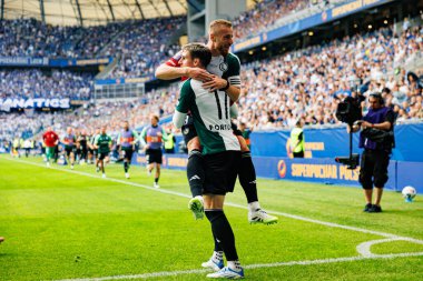 Rafal Augustyniak ve Ilya Shkurin, Süper Puchar Polski maçında Lech Poznan ve Legia Warszawa (Maciej Rogowski)