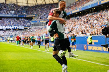 Rafal Augustyniak ve Ilya Shkurin, Süper Puchar Polski maçında Lech Poznan ve Legia Warszawa (Maciej Rogowski)