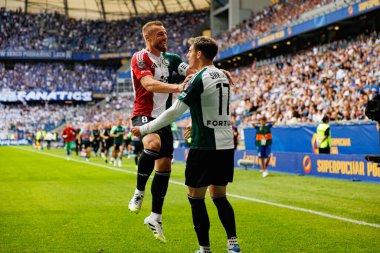 Rafal Augustyniak ve Ilya Shkurin, Süper Puchar Polski maçında Lech Poznan ve Legia Warszawa (Maciej Rogowski)