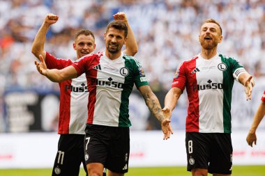 Kacper Chodyna, Pawel Wszolek ve Rafal Augustyniak, Süper Puchar Polski maçında Lech Poznan ve Legia Warszawa (Maciej Rogowski)