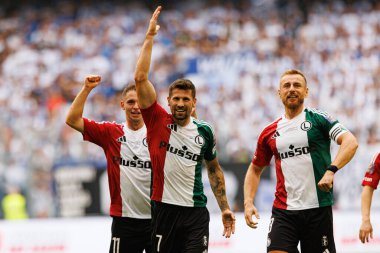 Kacper Chodyna, Pawel Wszolek ve Rafal Augustyniak, Süper Puchar Polski maçında Lech Poznan ve Legia Warszawa (Maciej Rogowski)