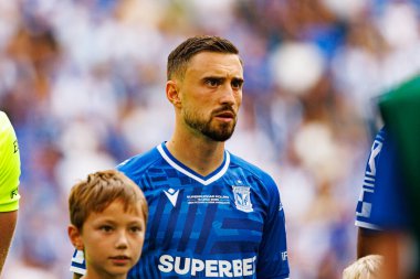 Süper Puchar Polski maçında Lech Poznan ve Legia Warszawa (Maciej Rogowski) takımları arasında Filip Jagiello görüldü.)