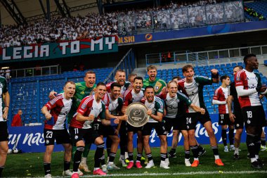 Legia oyuncuları Süper Puchar Polski maçında Lech Poznan ve Legia Warszawa (Maciej Rogowski) takımları arasında görüldü.)