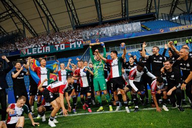 Legia oyuncuları Süper Puchar Polski maçında Lech Poznan ve Legia Warszawa (Maciej Rogowski) takımları arasında görüldü.)