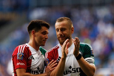 Bartosz Kapustka ve Rafal Augustyniak, Süper Puchar Polski maçında Lech Poznan ve Legia Warszawa (Maciej Rogowski)