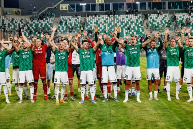 Radomiak oyuncuları PKO BP Ekstraklasa maçında Radomiak Radom ve Pogon Szczecin (Maciej Rogowski) takımları arasında)