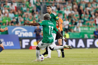 Radomiak Radom ve Pogon Szczecin (Maciej Rogowski) takımları arasındaki PKO BP Ekstraklasa maçı sırasında Capita Capemba)