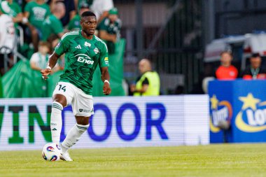 Radomiak Radom ve Pogon Szczecin (Maciej Rogowski) takımları arasındaki PKO BP Ekstraklasa maçı sırasında Steve Kingue)