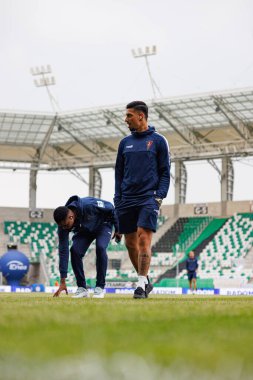 Radomiak Radom ve Pogon Szczecin (Maciej Rogowski) takımları arasındaki PKO BP Ekstraklasa maçı sırasında Paul Mukairu ve Leo Borges)