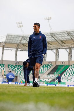 Radomiak Radom ve Pogon Szczecin (Maciej Rogowski) takımları arasındaki PKO BP Ekstraklasa maçı sırasında Paul Mukairu ve Leo Borges)