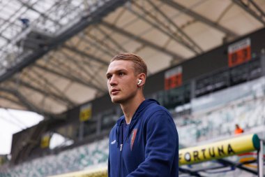 Jan Bieganski PKO BP Ekstraklasa maçı sırasında Radomiak Radom ve Pogon Szczecin (Maciej Rogowski)