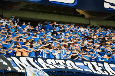 UEFA Şampiyonlar Ligi maçında Lech taraftarları görüldü. Lech Poznan ve Breidablik Kopavogur (Maciej Rogowski)