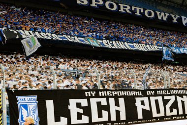 UEFA Şampiyonlar Ligi maçında Lech taraftarları görüldü. Lech Poznan ve Breidablik Kopavogur (Maciej Rogowski)