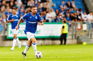 Filip Jagiello UEFA Şampiyonlar Ligi maçında görüldü. Lech Poznan ve Breidablik Kopavogur (Maciej Rogowski)