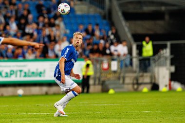 Mateusz Skrzypczak UEFA Şampiyonlar Ligi karşılaşmasında görüldü. Lech Poznan ve Breidablik Kopavogur (Maciej Rogowski)