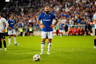 Mikael Ishak UEFA Şampiyonlar Ligi maçında görüldü. Lech Poznan ve Breidablik Kopavogur (Maciej Rogowski)