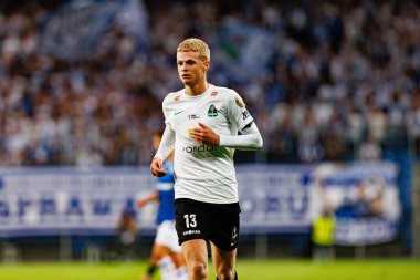 Anton Logi Ludviksson UEFA Şampiyonlar Ligi maçında görüldü. Lech Poznan ve Breidablik Kopavogur (Maciej Rogowski)