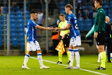 Filip Jagiello ve Gisli Thordarson UEFA Şampiyonlar Ligi karşılaşmasında görüldü. Lech Poznan ve Breidablik Kopavogur (Maciej Rogowski)