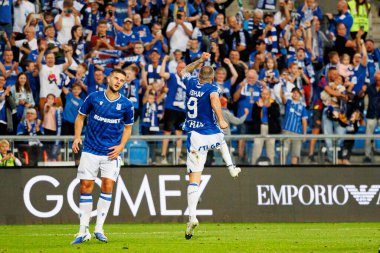 Mikael Ishak UEFA Şampiyonlar Ligi maçında gol attıktan sonra kutlama yaparken görüldü. Lech Poznan ve Breidablik Kopavogur (Maciej Rogowski)