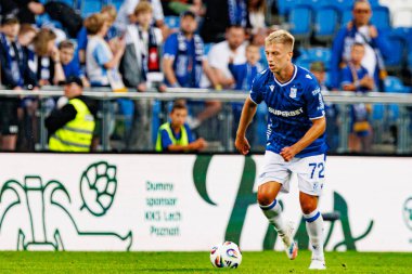 Mateusz Skrzypczak UEFA Şampiyonlar Ligi karşılaşmasında görüldü. Lech Poznan ve Breidablik Kopavogur (Maciej Rogowski)