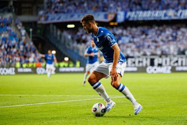 Filip Szymczak UEFA Şampiyonlar Ligi maçında görüldü. Lech Poznan ve Breidablik Kopavogur (Maciej Rogowski)