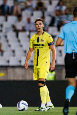 Juan Foyth Trofeu de Cinco Violinos maçında Sporting CP ve Villarreal CF (Maciej Rogowski) takımları arasında görüldü.)