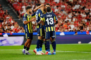 Fenerbahçe oyuncuları, SL Benfica ile Fenerbahçe SK (Maciej Rogowski) arasında oynanan Eusebio Cup maçında Youssef En-Nesyri 'den gol üstüne gol atarken görüldü.)