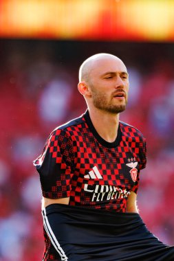 Fredrik Aursnes, SL Benfica ve Fenerbahçe SK (Maciej Rogowski) arasında oynanan Eusebio Cup maçı sırasında görüldü.)