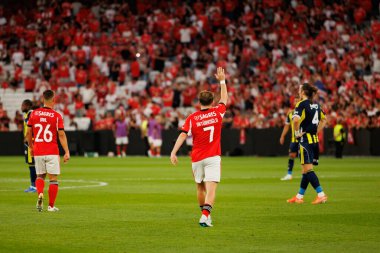 Kerem Akturkoglu, SL Benfica ile Fenerbahçe SK (Maciej Rogowski) arasında oynanan Eusebio Cup maçında gol attıktan sonra kutlama yaparken görüldü.)