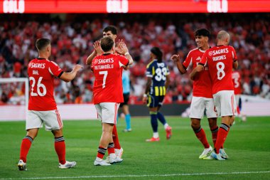 Kerem Akturkoglu, SL Benfica ile Fenerbahçe SK (Maciej Rogowski) arasında oynanan Eusebio Cup maçında gol attıktan sonra kutlama yaparken görüldü.)