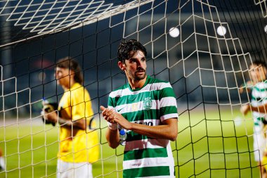 Francisco Trincao, Liga Portekiz maçı sırasında Estadio Belediyesi Rio Maior 'daki Casa Pia ve Sporting CP takımları arasında görüldü (Maciej Rogowski)