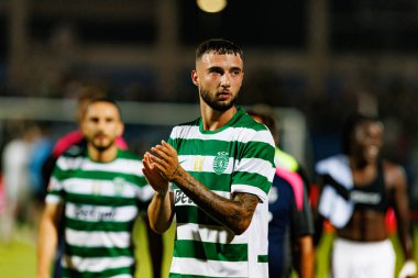Estadio Belediyesi Rio Maior 'da (Maciej Rogowski) Casa Pia ve Sporting CP takımları arasında Liga Portekiz maçında Zeno Debast görüldü.)