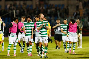 Morten Hjulmand, Liga Portekiz maçı sırasında Estadio Belediyesi Rio Maior 'daki Casa Pia ve Sporting CP takımları arasında görüldü (Maciej Rogowski)