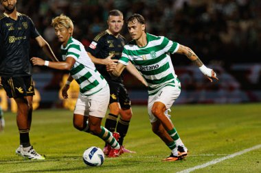 Ricardo Mangas, Liga Portekiz maçı sırasında Estadio Belediyesi Rio Maior 'daki Casa Pia ve Sporting CP takımları arasında görüldü (Maciej Rogowski)