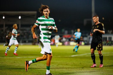 Ricardo Mangas, Liga Portekiz maçı sırasında Estadio Belediyesi Rio Maior 'daki Casa Pia ve Sporting CP takımları arasında görüldü (Maciej Rogowski)