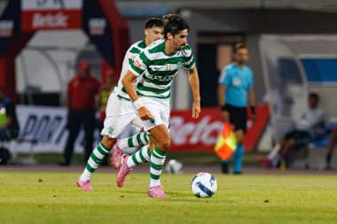 Francisco Trincao, Liga Portekiz maçı sırasında Estadio Belediyesi Rio Maior 'daki Casa Pia ve Sporting CP takımları arasında görüldü (Maciej Rogowski)