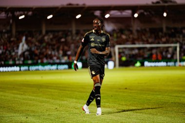 Kelian Nsona, Liga Portekiz maçı sırasında Estadio Belediyesi Rio Maior 'da Casa Pia ve Sporting CP takımları arasında görüldü (Maciej Rogowski)