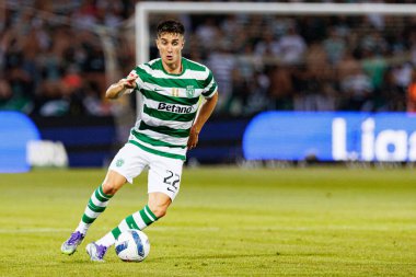 Ivan Fresneda, Liga Portekiz maçı sırasında Estadio Belediyesi Rio Maior 'daki Casa Pia ve Sporting CP takımları arasında görüldü (Maciej Rogowski)