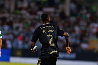 Duplexe Tchamba, Liga Portekiz maçı sırasında Estadio Belediyesi Rio Maior 'daki Casa Pia ve Sporting CP takımları arasında görüldü (Maciej Rogowski)