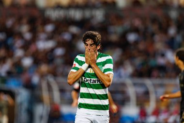 Francisco Trincao, Liga Portekiz maçı sırasında Estadio Belediyesi Rio Maior 'daki Casa Pia ve Sporting CP takımları arasında görüldü (Maciej Rogowski)