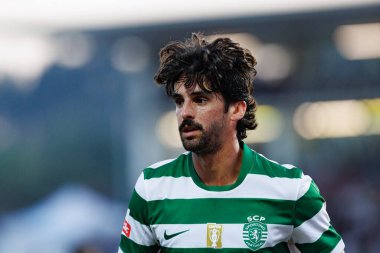 Francisco Trincao, Liga Portekiz maçı sırasında Estadio Belediyesi Rio Maior 'daki Casa Pia ve Sporting CP takımları arasında görüldü (Maciej Rogowski)