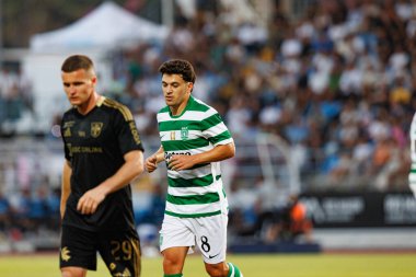 Pedro Goncalves, Liga Portekiz maçı sırasında Estadio Belediyesi Rio Maior 'daki Casa Pia ve Sporting CP takımları arasında görüldü (Maciej Rogowski)