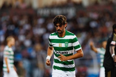 Francisco Trincao, Liga Portekiz maçı sırasında Estadio Belediyesi Rio Maior 'daki Casa Pia ve Sporting CP takımları arasında görüldü (Maciej Rogowski)