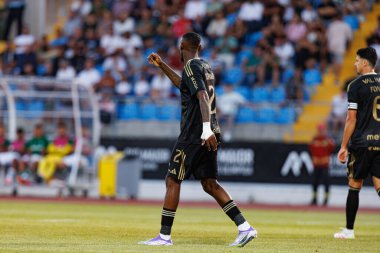 Duplexe Tchamba, Liga Portekiz maçı sırasında Estadio Belediyesi Rio Maior 'daki Casa Pia ve Sporting CP takımları arasında görüldü (Maciej Rogowski)