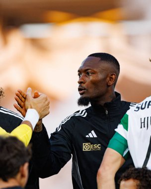 Duplexe Tchamba, Liga Portekiz maçı sırasında Estadio Belediyesi Rio Maior 'daki Casa Pia ve Sporting CP takımları arasında görüldü (Maciej Rogowski)