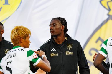 Kelian Nsona, Liga Portekiz maçı sırasında Estadio Belediyesi Rio Maior 'da Casa Pia ve Sporting CP takımları arasında görüldü (Maciej Rogowski)