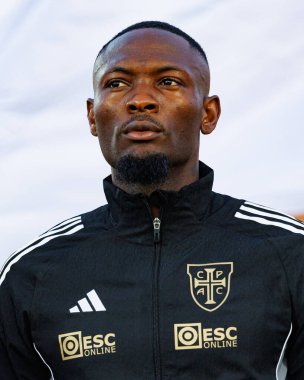 Duplexe Tchamba, Liga Portekiz maçı sırasında Estadio Belediyesi Rio Maior 'daki Casa Pia ve Sporting CP takımları arasında görüldü (Maciej Rogowski)