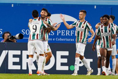 Estrela oyuncuları Liga Portekiz maçında GD Estoril Praia ve CF Estrela Amadora (Maciej Rogowski)