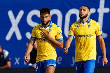 Rafik Guitane ve Yanis Begraoui, Liga Portekiz maçı sırasında GD Estoril Praia ve CF Estrela Amadora (Maciej Rogowski)