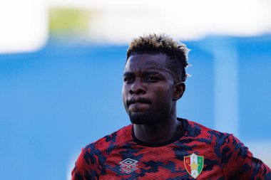 Semeu Commey, GD Estoril Praia ve CF Estrela Amadora (Maciej Rogowski) takımları arasında Liga Portekiz maçında görüldü.)